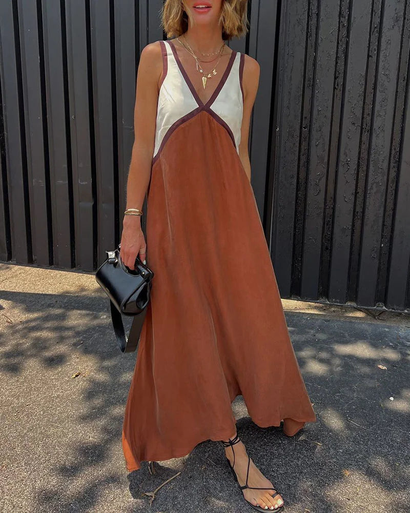 Donna Vestido largo con cuello en V
