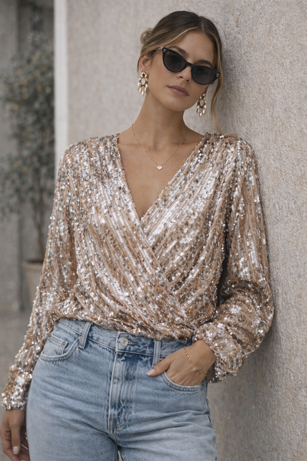 Blusa con lentejuelas