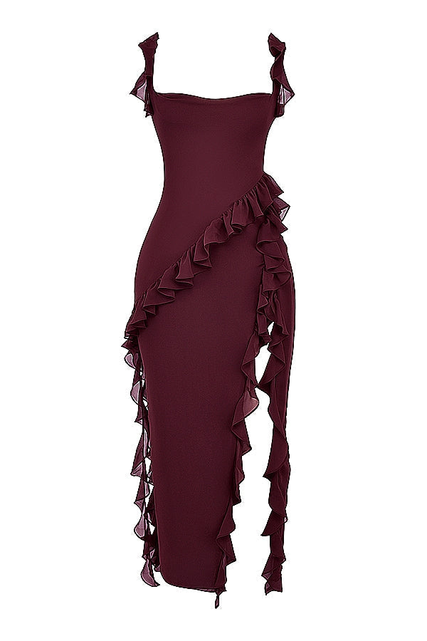 Dalila Vestido largo con volantes