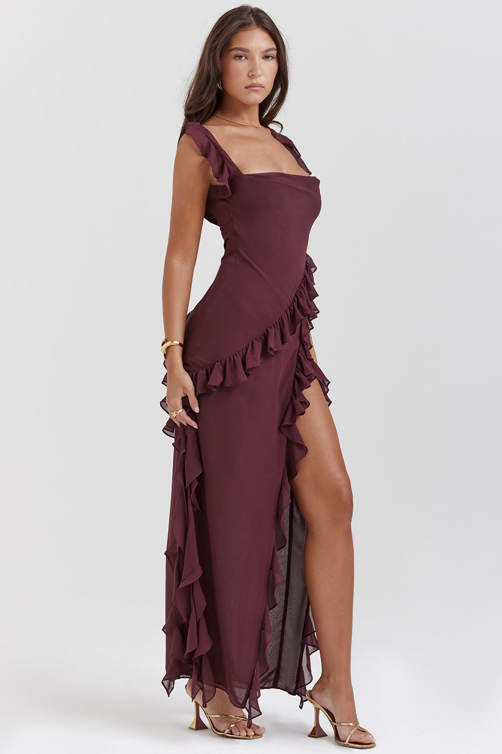 Dalila Vestido largo con volantes