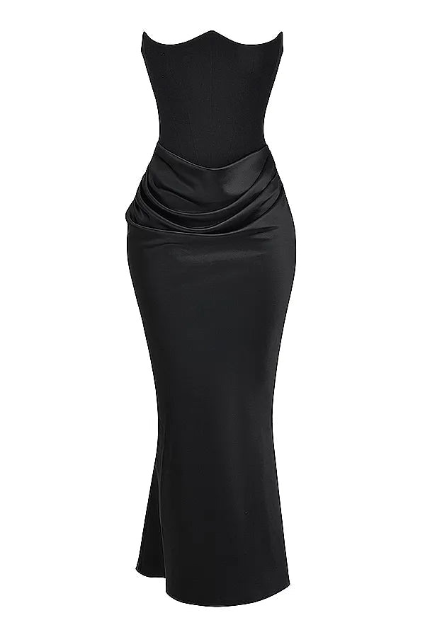 Niza Vestido largo de satén