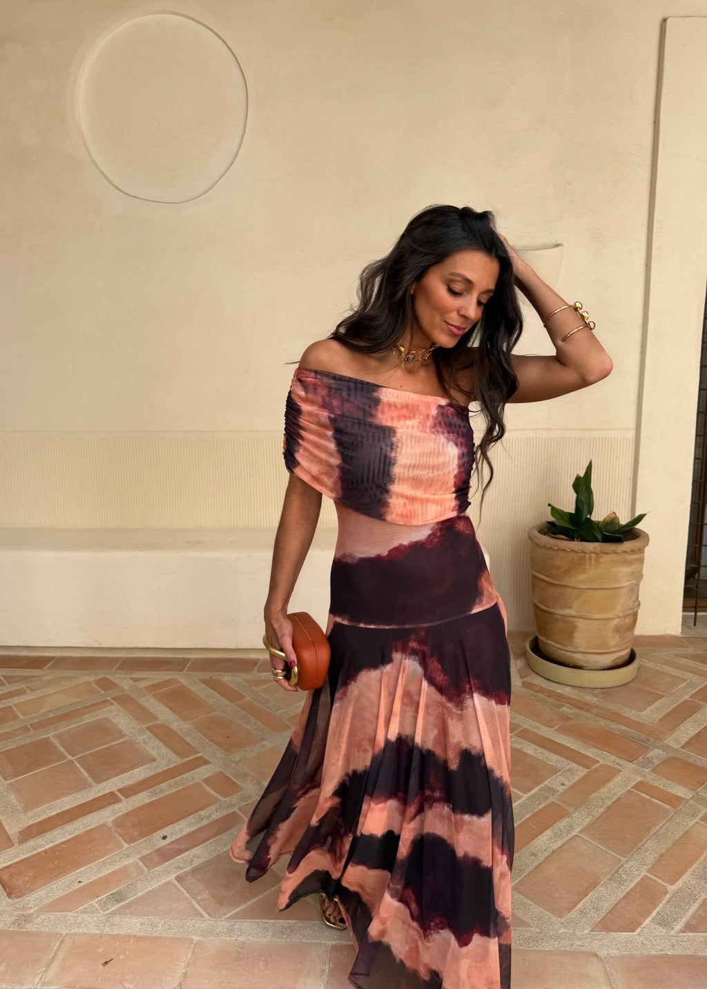 Luna Vestido tie dye maxi de diseño