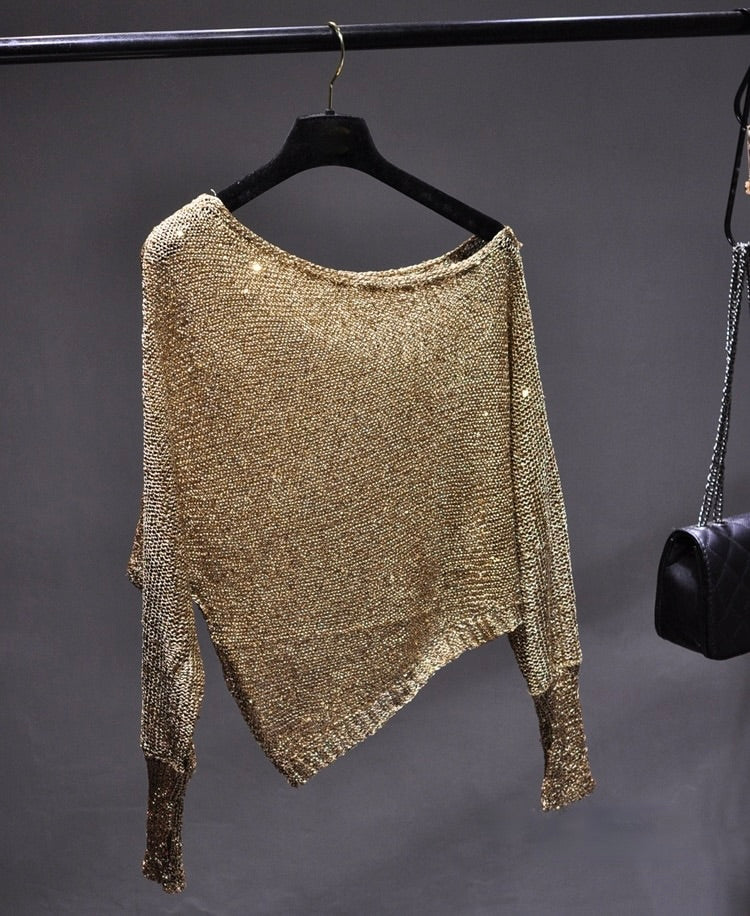 Blusa con lentejuelas inclinada