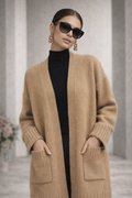 Cárdigan largo de punto para mujer
