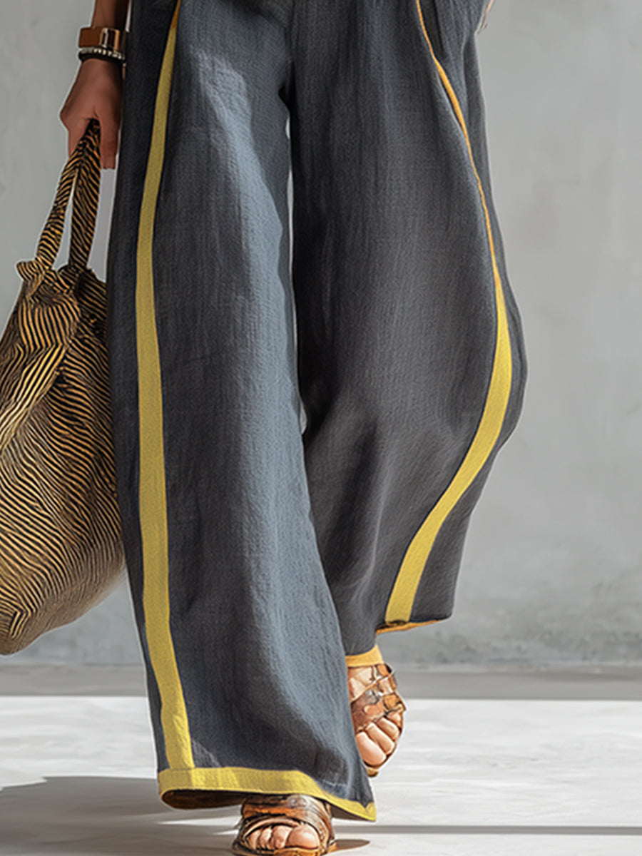 Leila Conjunto Elegante en Algodón y Lino