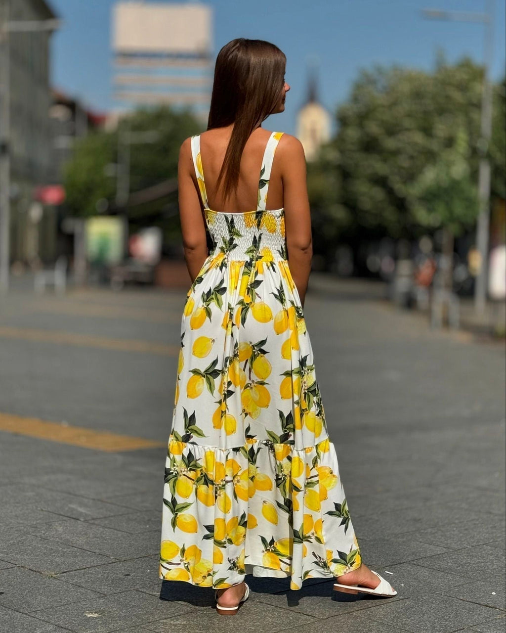 Renata Vestido largo estampado