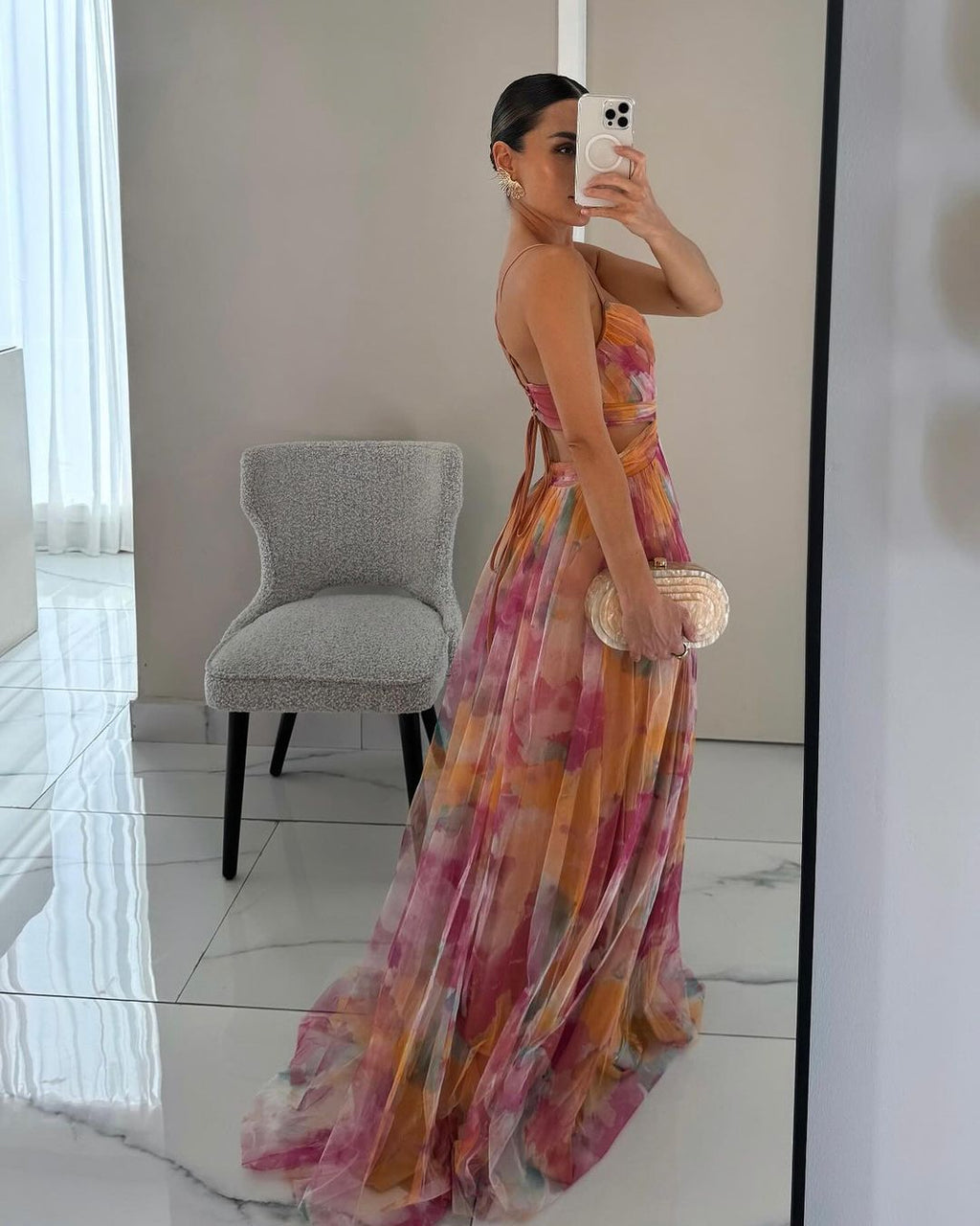 Laura Maxi vestido encantador con estampado floral