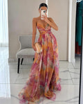 Laura Maxi vestido encantador con estampado floral