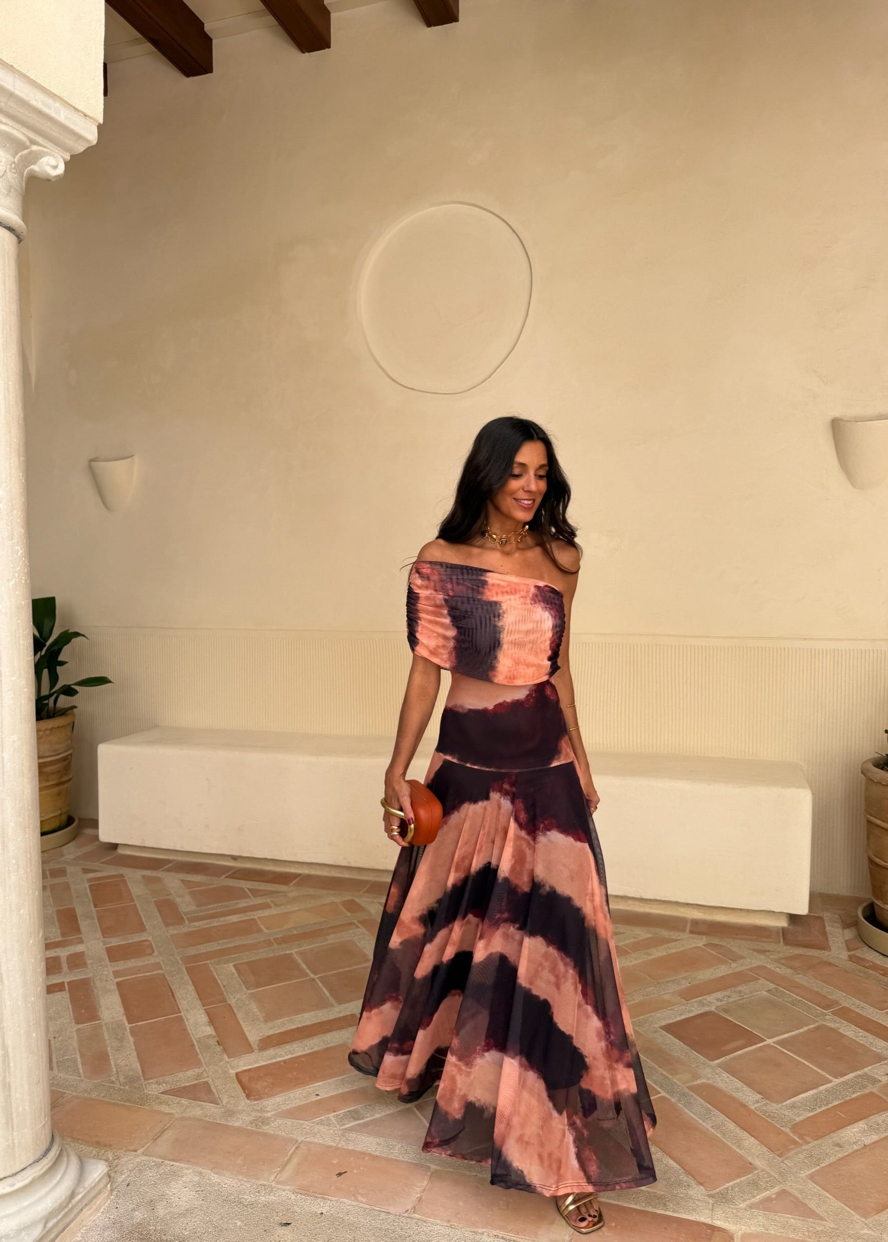 Luna Vestido tie dye maxi de diseño