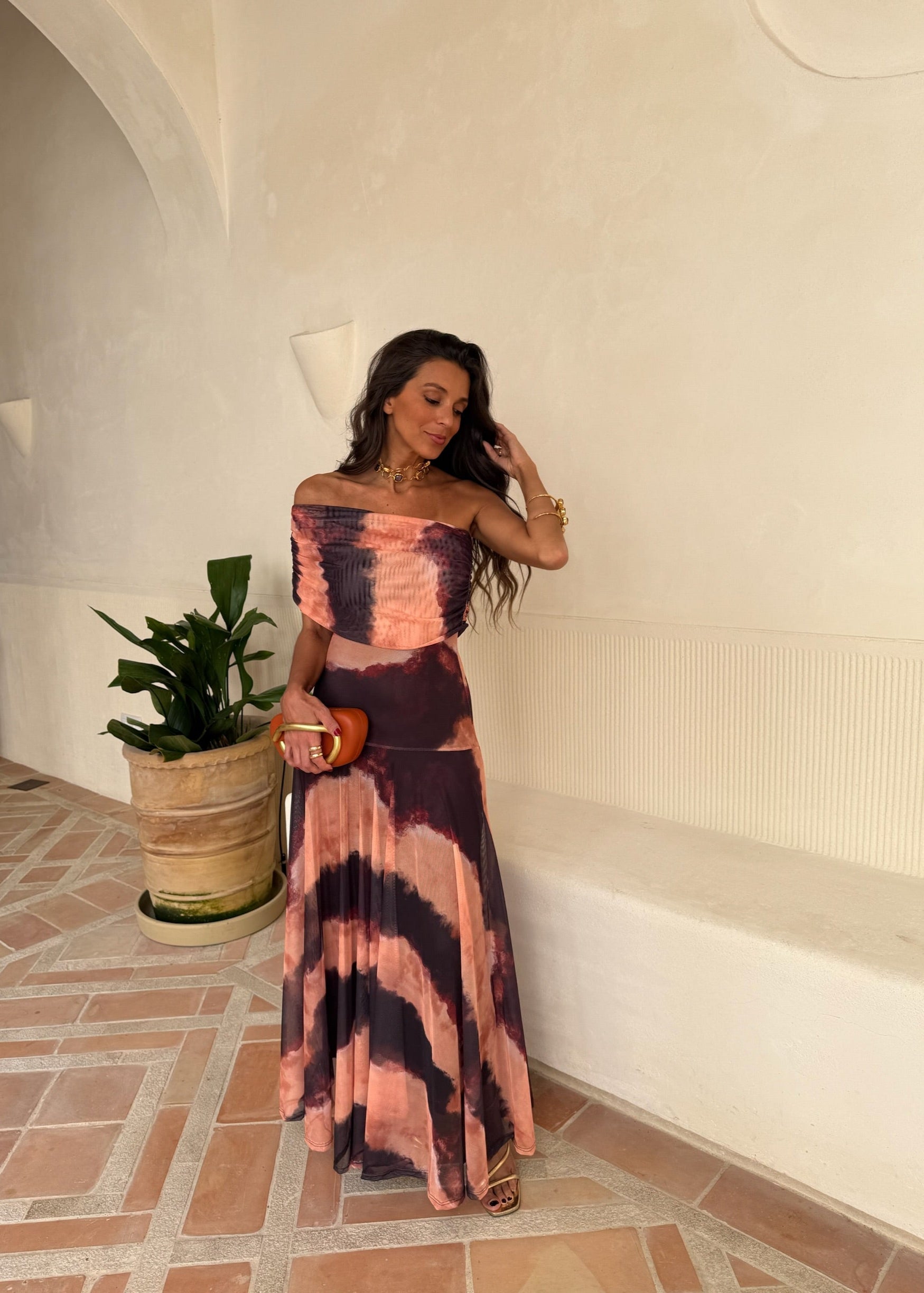 Luna Vestido tie dye maxi de diseño
