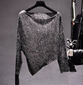 Blusa con lentejuelas inclinada