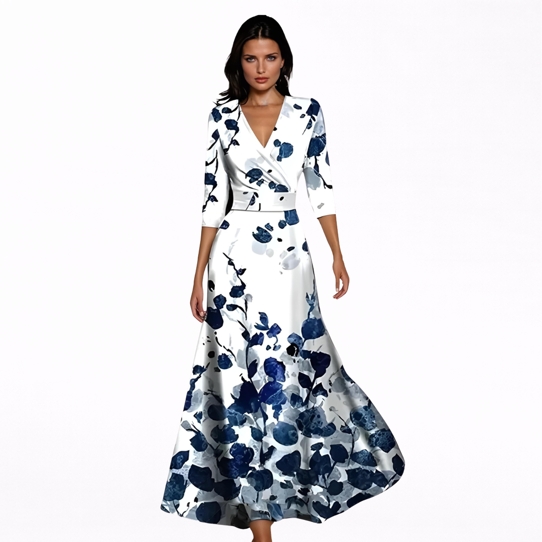 Emilia Elegante Maxi Vestido con Estampado Floral