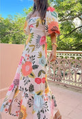 Fiore Vestido largo estampado