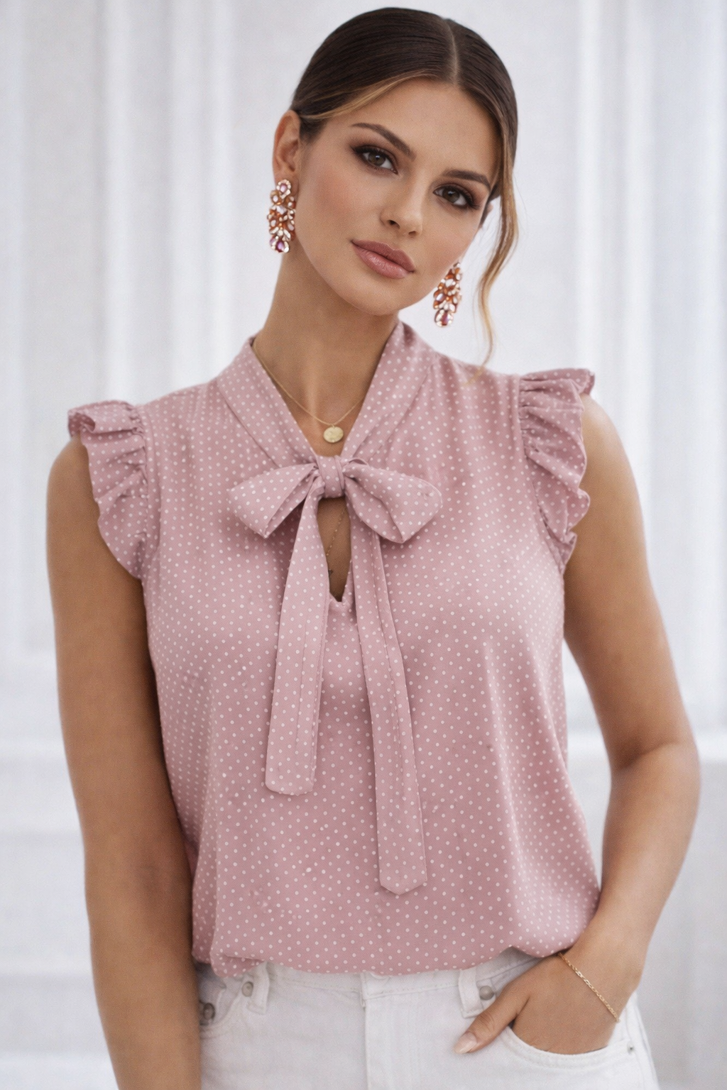 Blusa con volantes y lunares