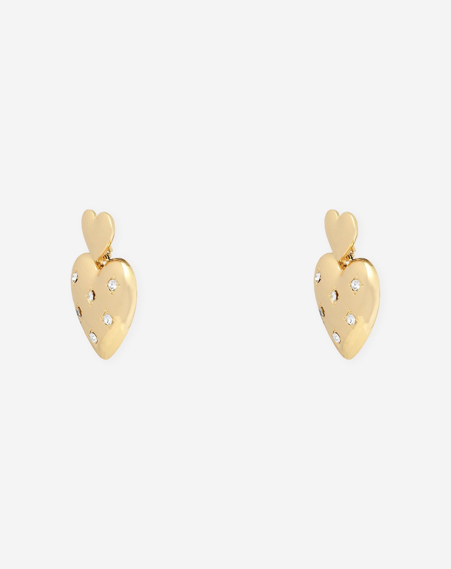 Pendientes de diamantes doble corazón