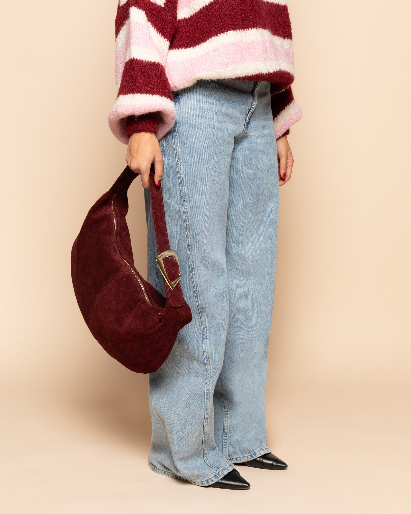 Bolso de hombro con hebilla
