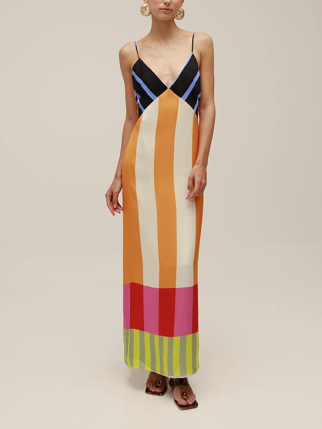 Paloma Colorful Striped Maxi Dress
