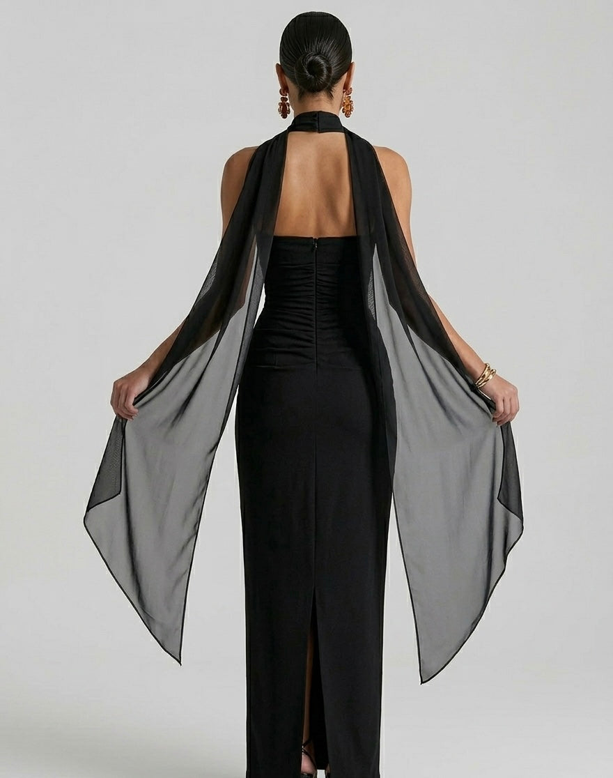 Vestido largo sin tirantes