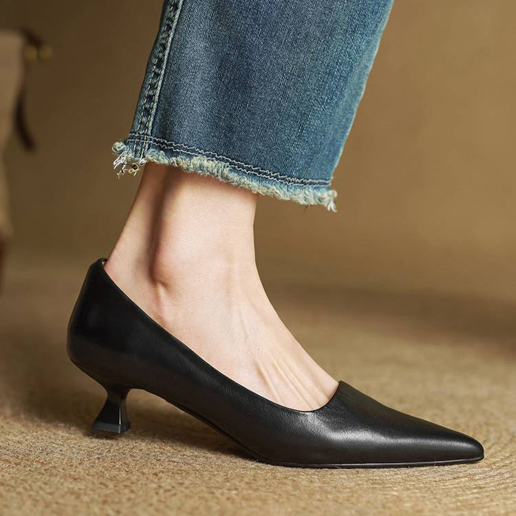 Anok Tacones Altos de Cuero Auténtico