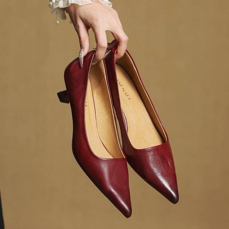 Anok Tacones Altos de Cuero Auténtico