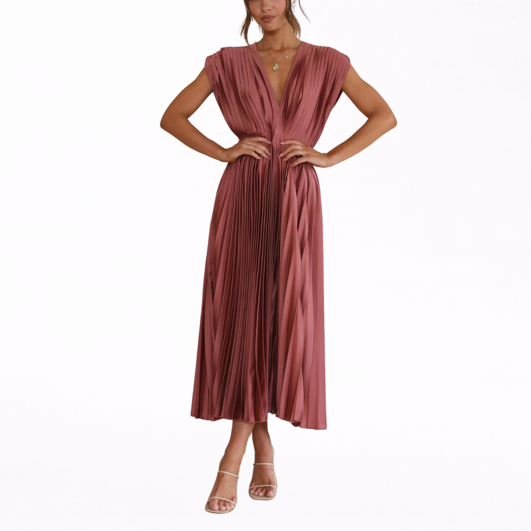 Isla Elegante Vestido Plisado
