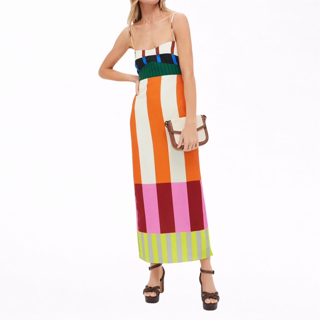 Paloma Colorful Striped Maxi Dress