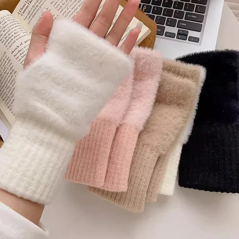 Guantes sin dedos de punto