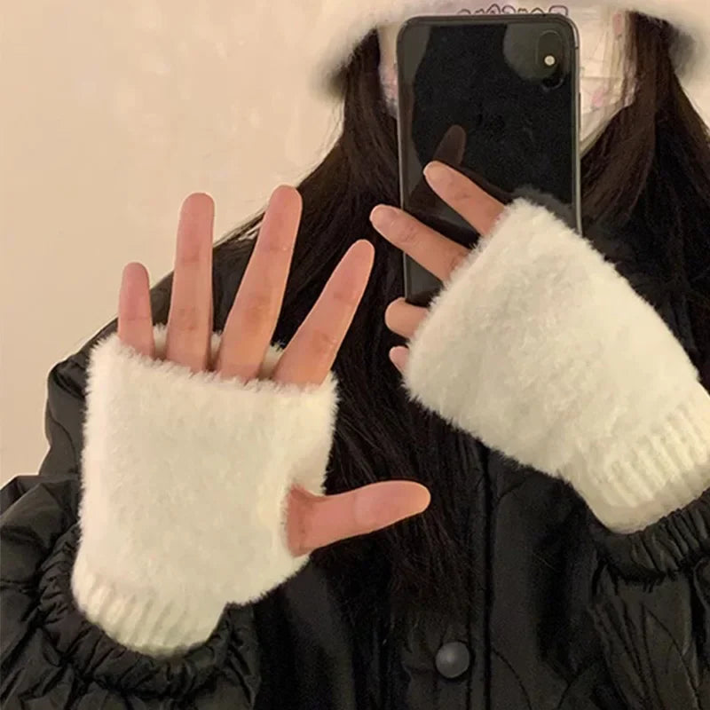 Guantes sin dedos de punto