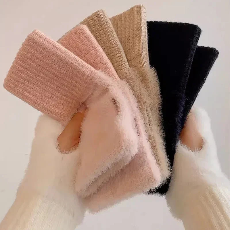 Guantes sin dedos de punto