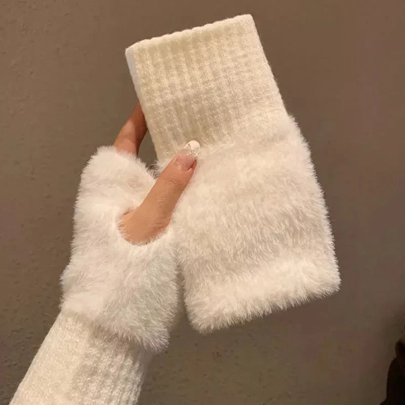 Guantes sin dedos de punto