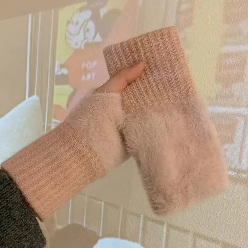 Guantes sin dedos de punto