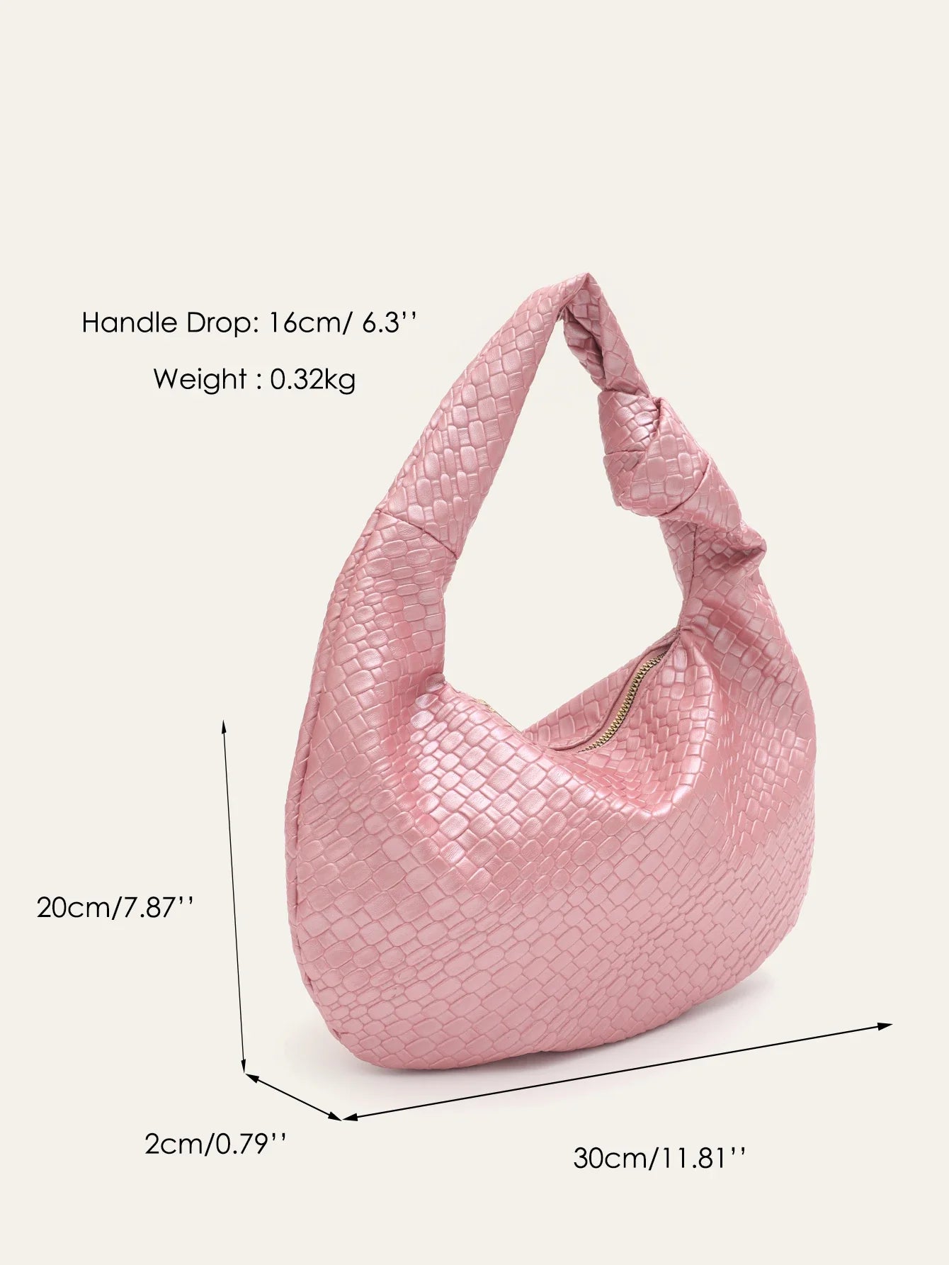 Bolso de cuero vegano tejido