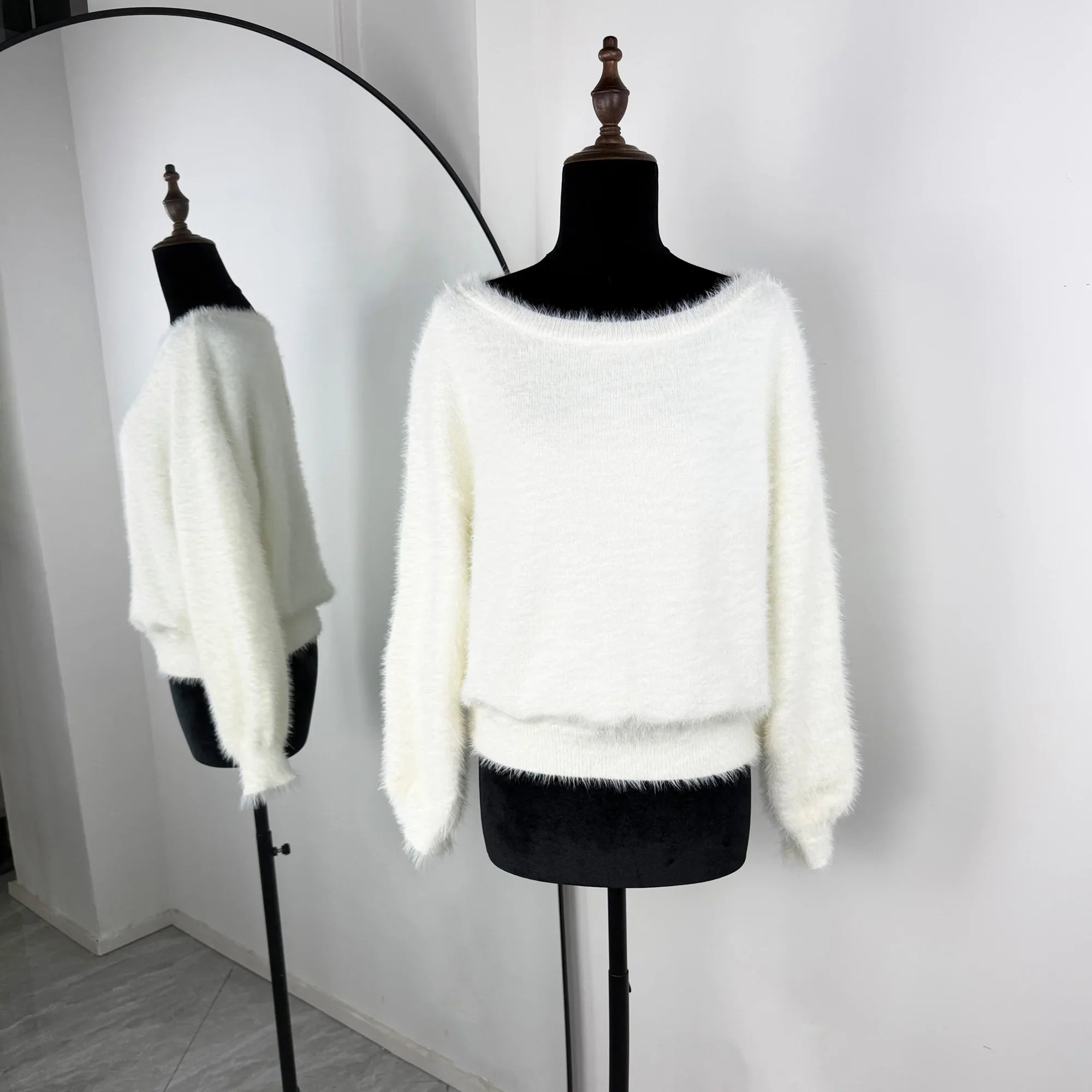 Jersey holgado de felpa para mujer