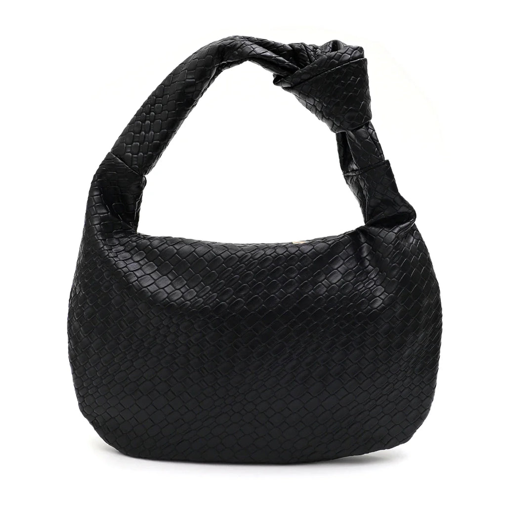 Bolso de cuero vegano tejido