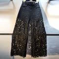 Pantalones vaqueros de patchwork con encaje para mujer