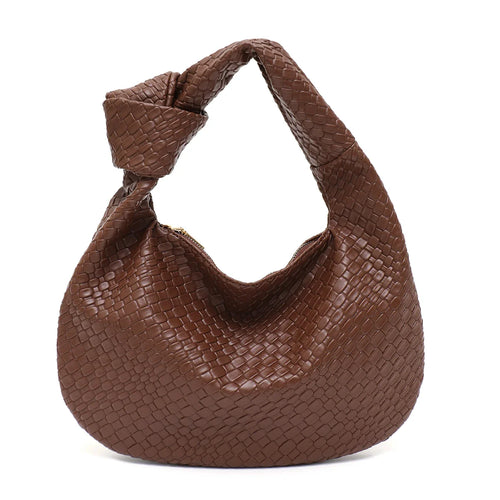 Bolso de cuero vegano tejido
