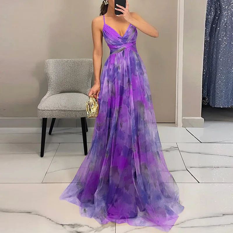 Laura Maxi vestido encantador con estampado floral