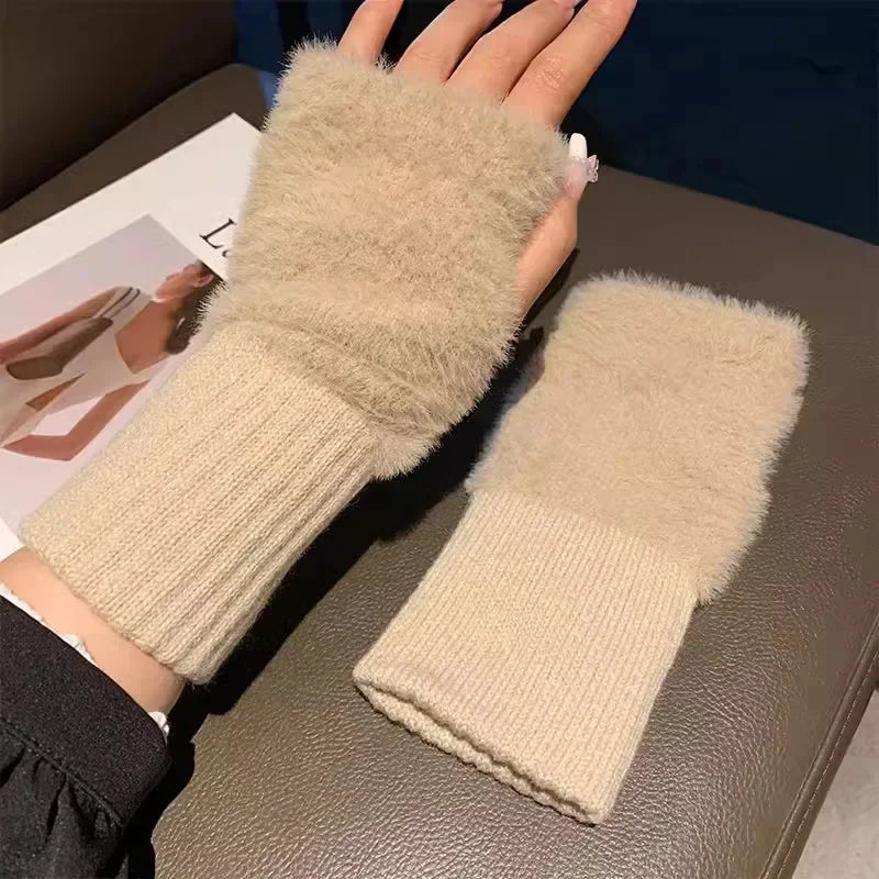 Guantes sin dedos de punto