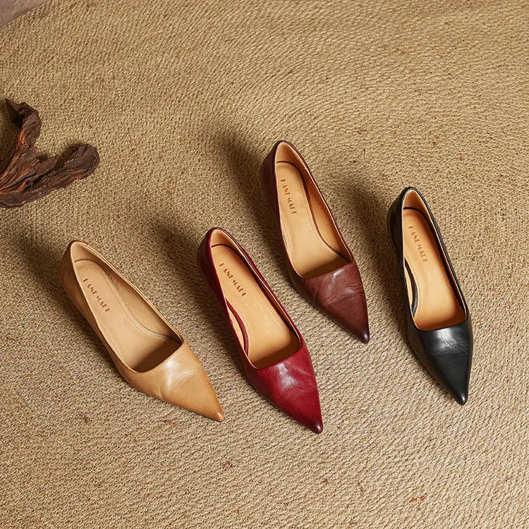 Anok Tacones Altos de Cuero Auténtico