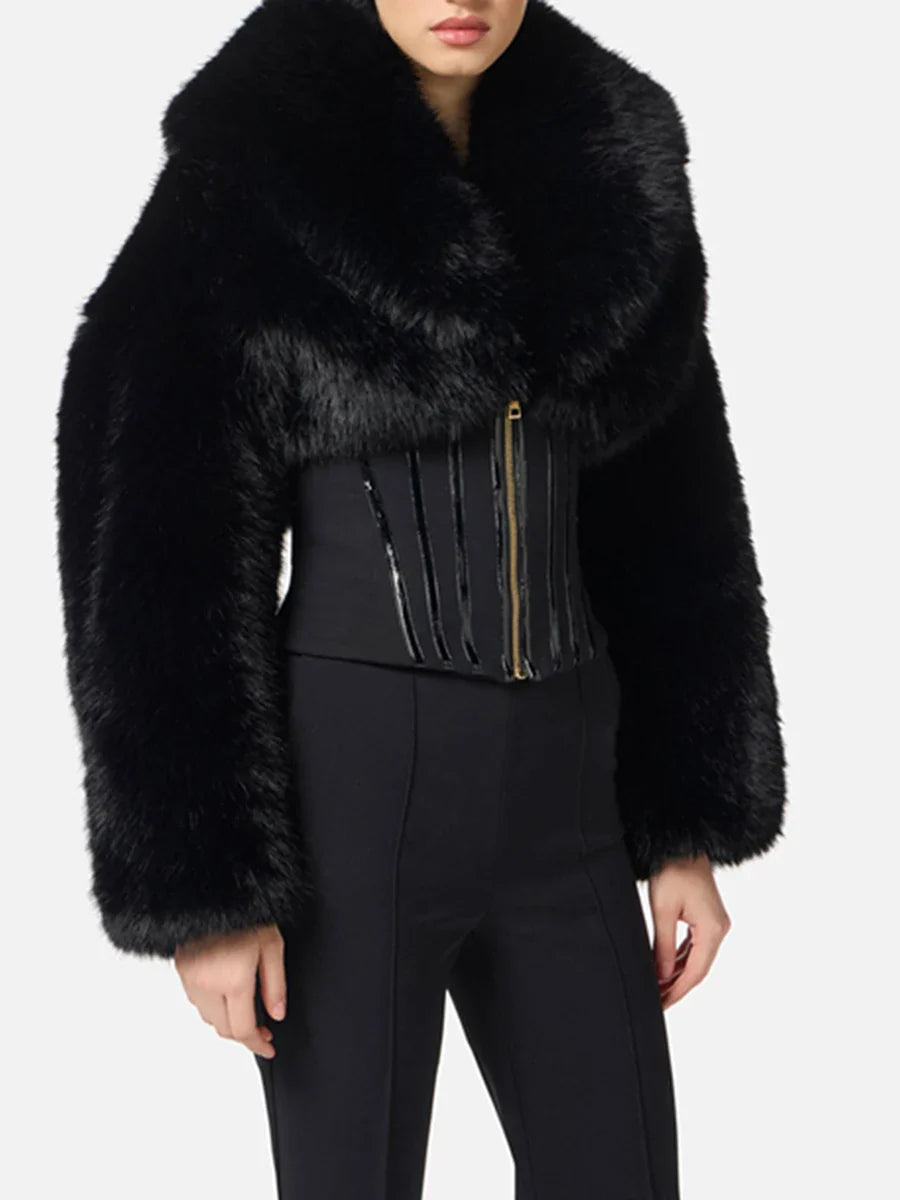 Chaqueta slim fit con patchwork para mujer
