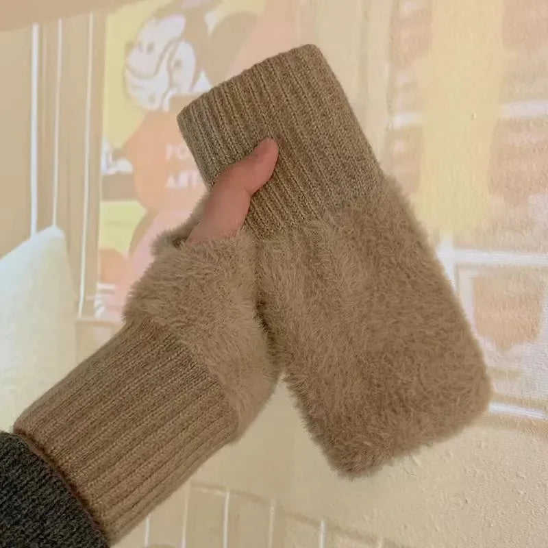 Guantes sin dedos de punto