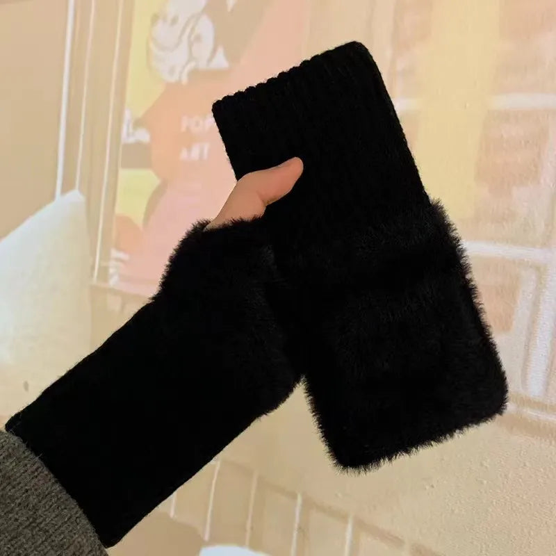 Guantes sin dedos de punto
