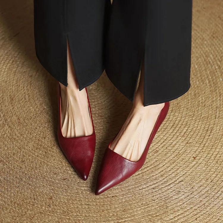 Anok Tacones Altos de Cuero Auténtico