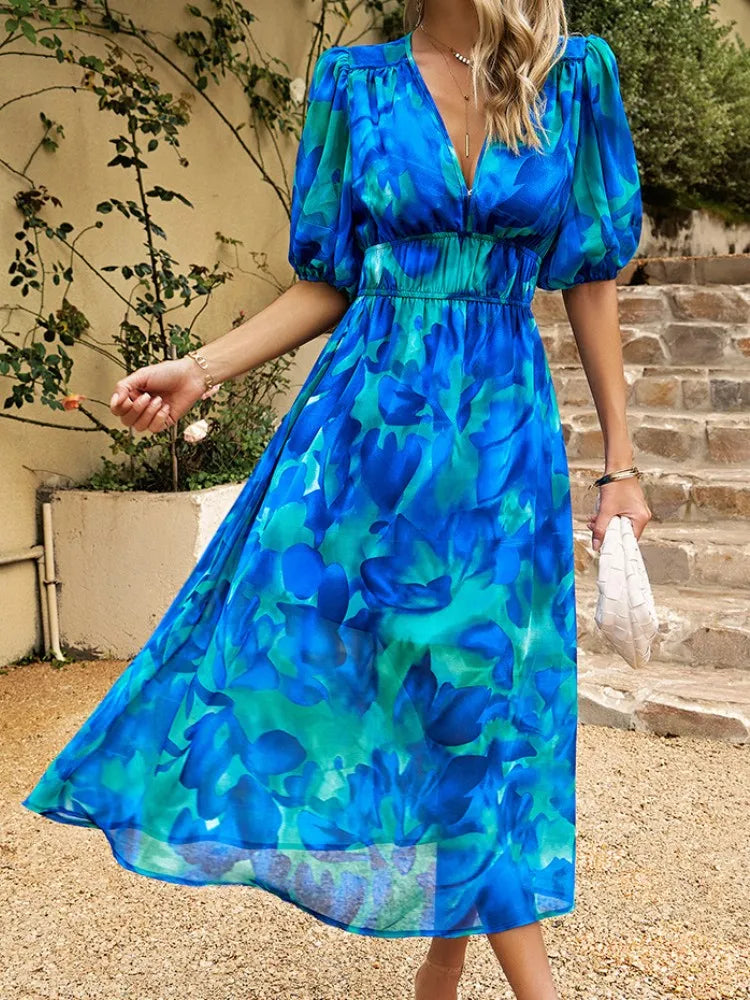 Elsa Vestido midi estampado