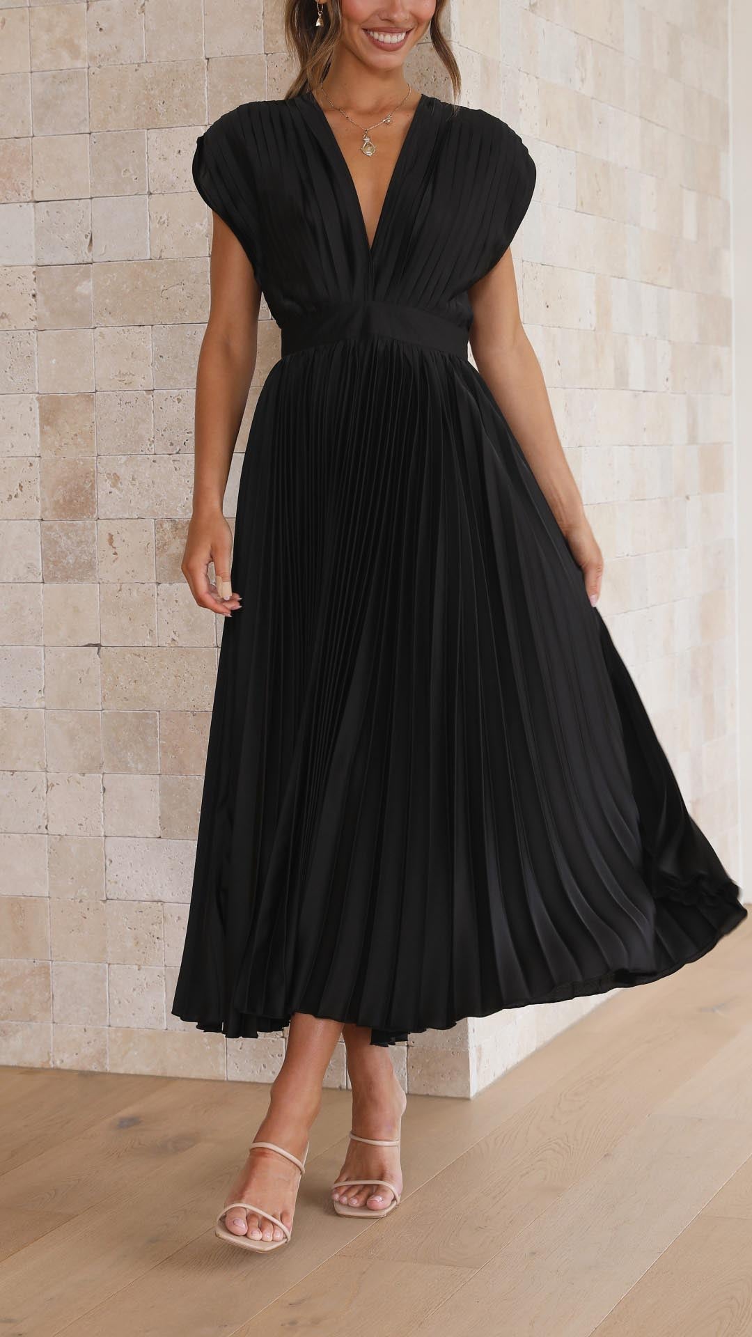 Isla Elegante Vestido Plisado