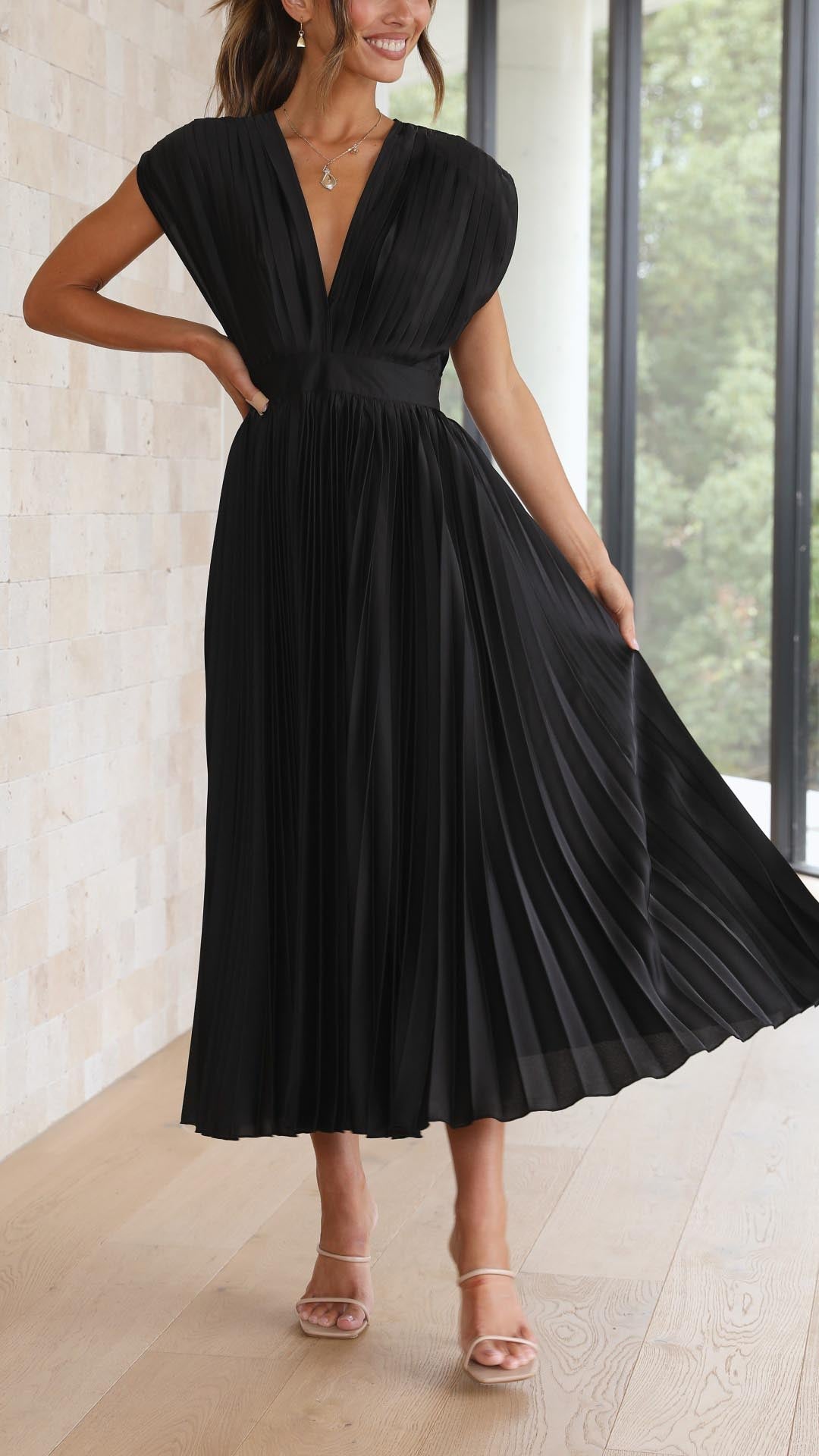 Isla Elegante Vestido Plisado