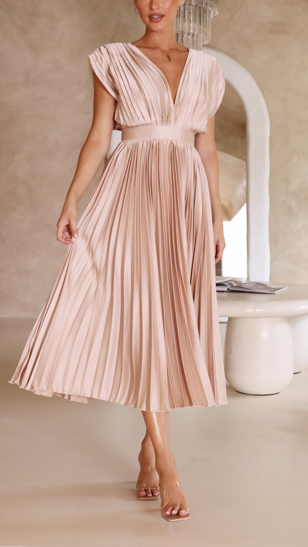 Isla Elegante Vestido Plisado