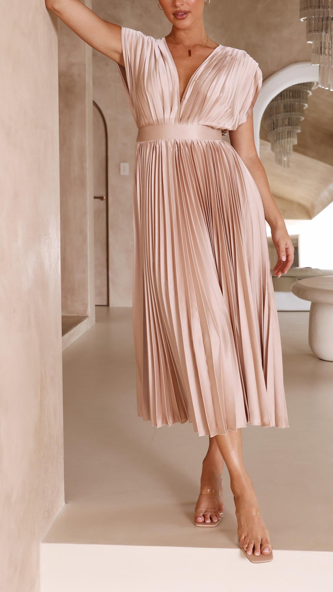 Isla Elegante Vestido Plisado