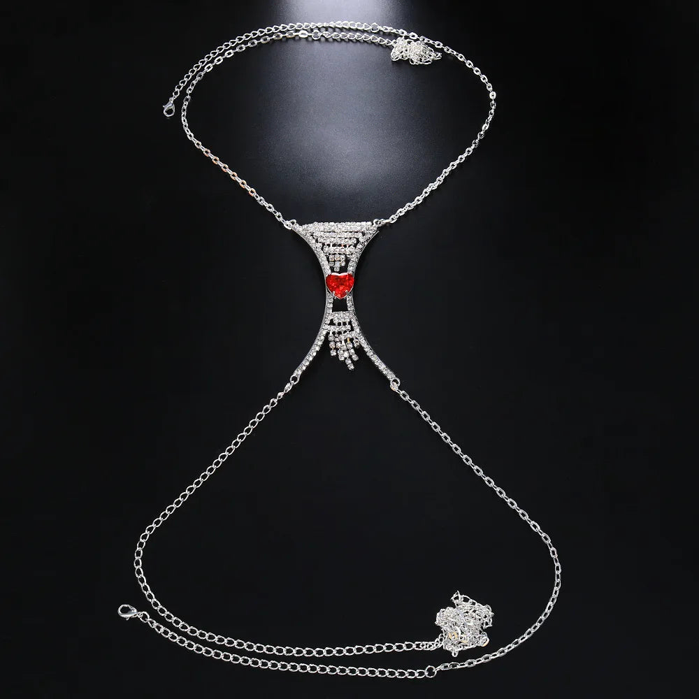 Cadena con colgante de cristal en forma de corazón