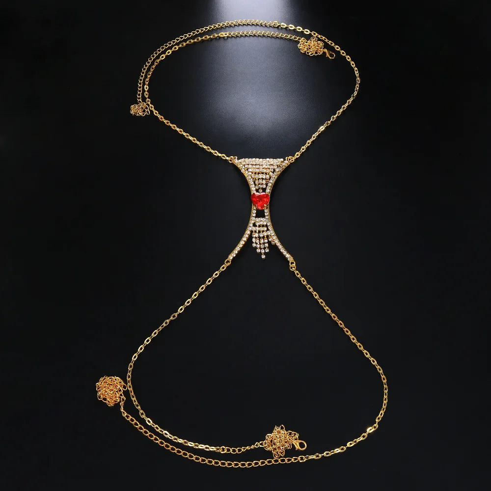 Cadena con colgante de cristal en forma de corazón